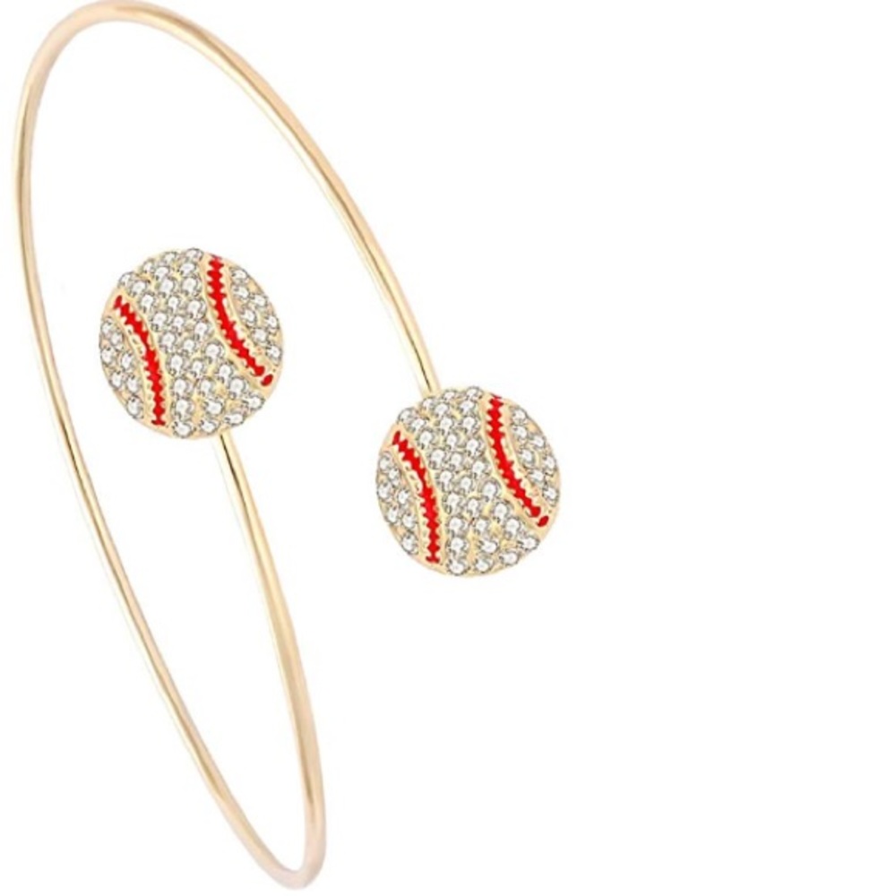 Adjustabe Baseball  Bangle Bracelet Cuff Wire
